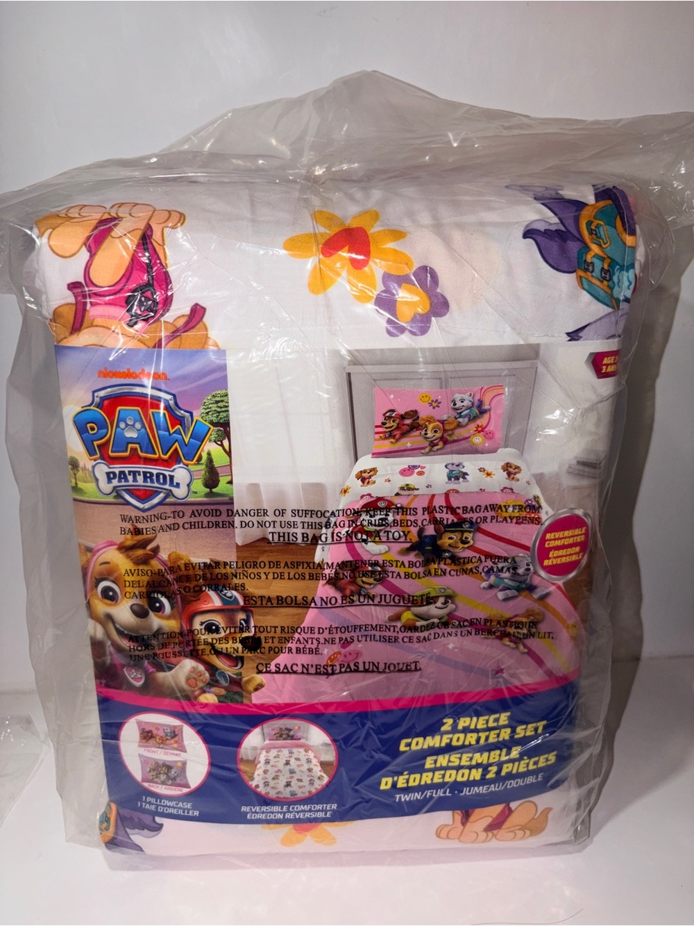 Paw Patrol Twin/Full Reversible Comforter Set Kids Bedding BNIP